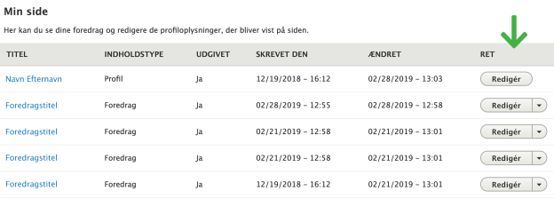 Eksempel billede af Min Side